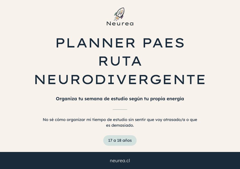 Portada del Planner PAES: Ruta Neurodivergente
